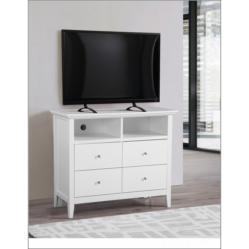 Commode multimédia Hammond G5404-TV, support stable, conception multifonctionnelle, Blanc