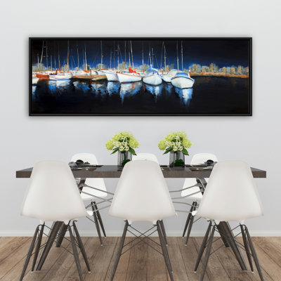 Evening At The Marina Print On Canvas