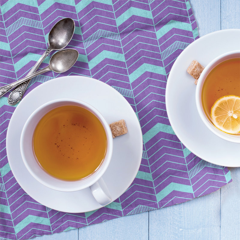 Stephenie Tea Towel Kitchen Towel, Purple/Sky Blue, Poly Twill