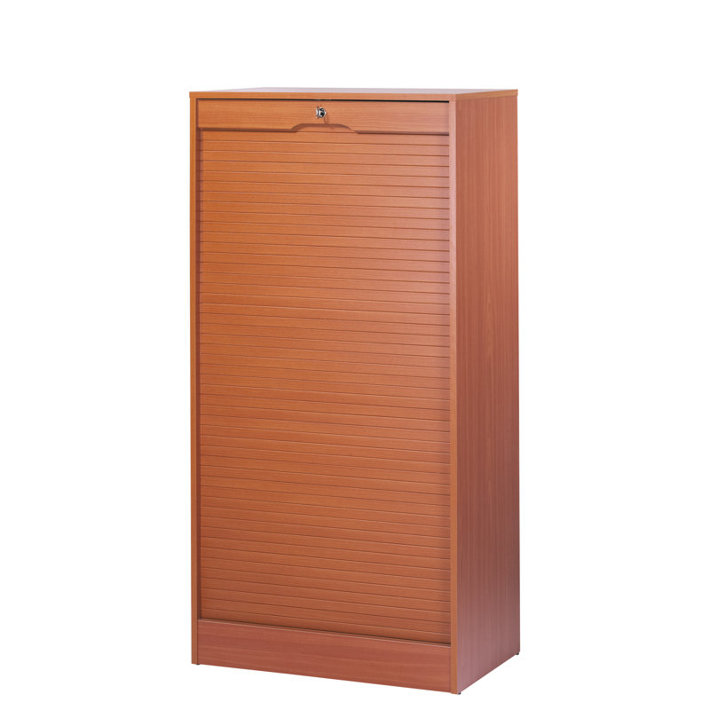 Cauley 1 -Door 16 -Shelf Tambour Unit, Cherry
