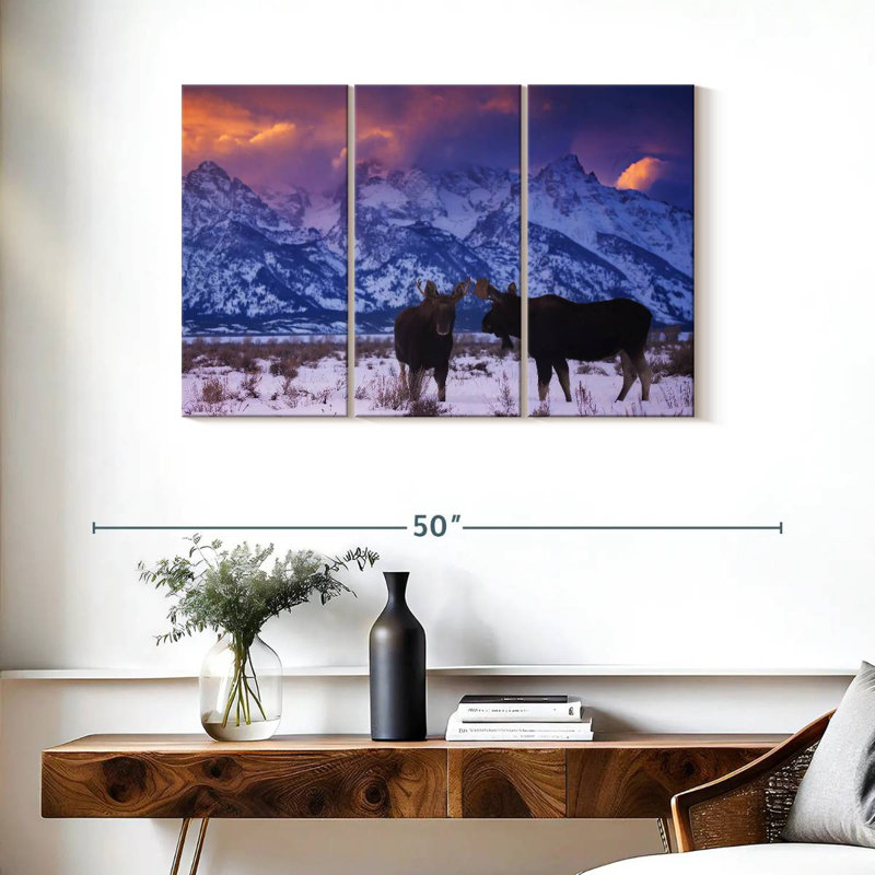 Winter Moose, 24" H x 38" W