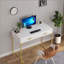 Bureau d'ordinateur avec 2 tiroirs, bureau de bureau moderne, table d'écriture compacte, bureau de coiffeuse pour chambre à coucher, bureau ou petits espaces, structure en métal, style minimaliste