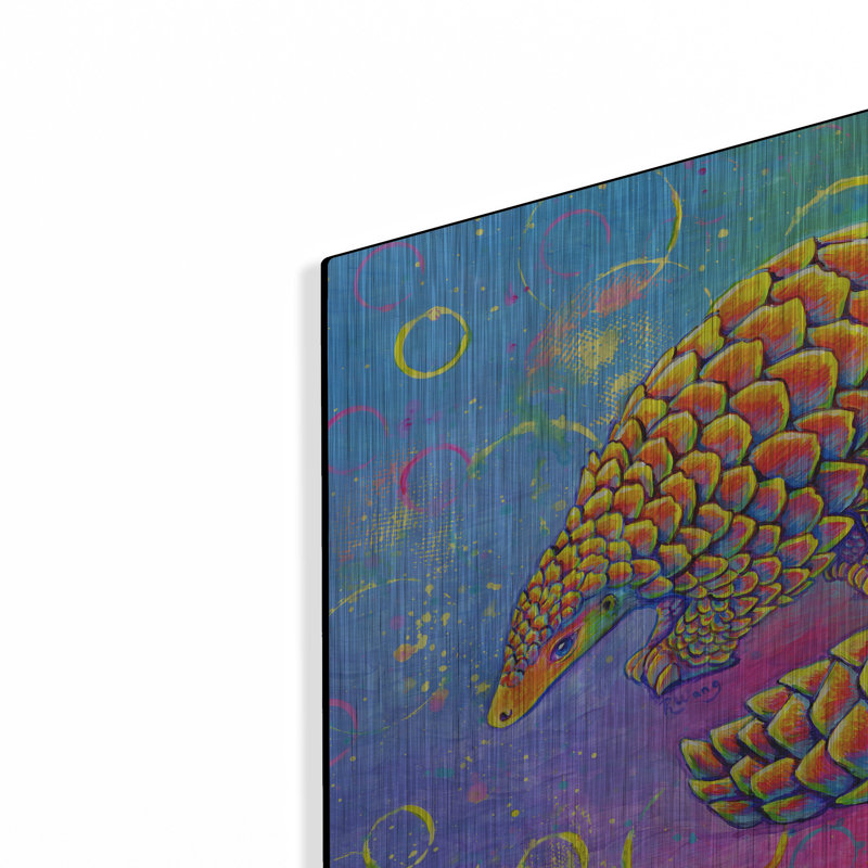 «Psychedelic pangolin» par Rebecca Wang, art mural en métal, H 12 po x l 16 po