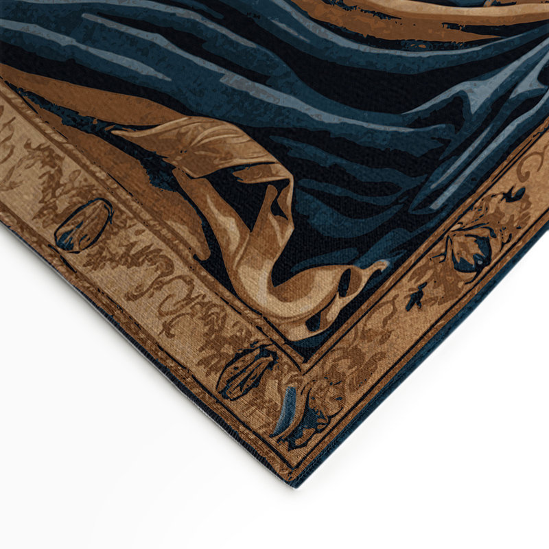 Tapis d'intérieur et d'extérieur brun français, Rectangle 5 pi x 7 pi