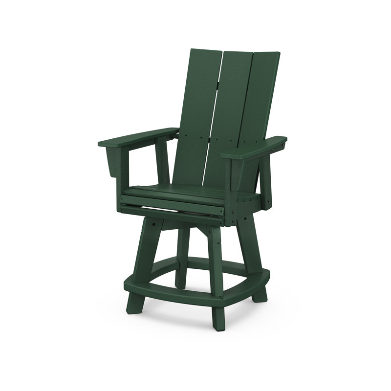 Chaise de comptoir pivotante Modern Curveback Adirondack, Vert