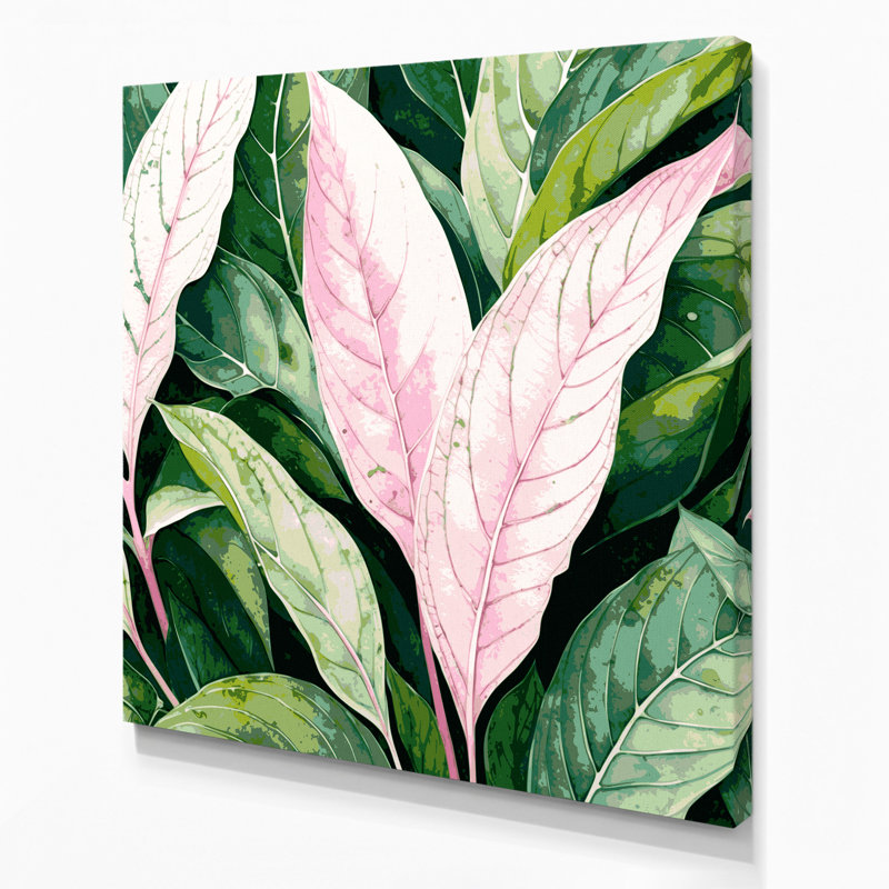 Art mural sur toile Botanical Fittonia, H 12 po x l 12 po