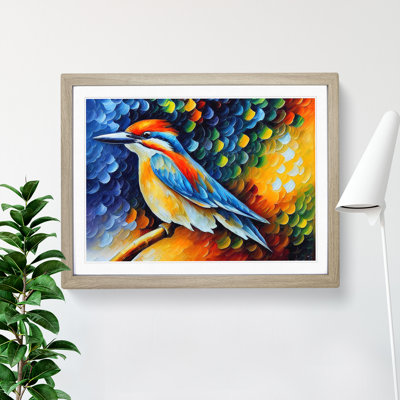 Kingfisher Bird Vol.2 Abstract - Framed Print