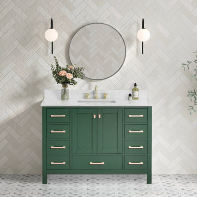 Meuble-lavabo moderne avec lavabo et rangement 48 po Modern