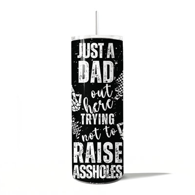 Gobelet personnalisé avec couvercle et tasse en acier inoxydable Just A Dad Lightning 20 oz.