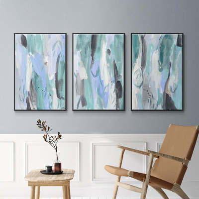 «Ocean Crush I», ensemble de 3 toiles encadrées