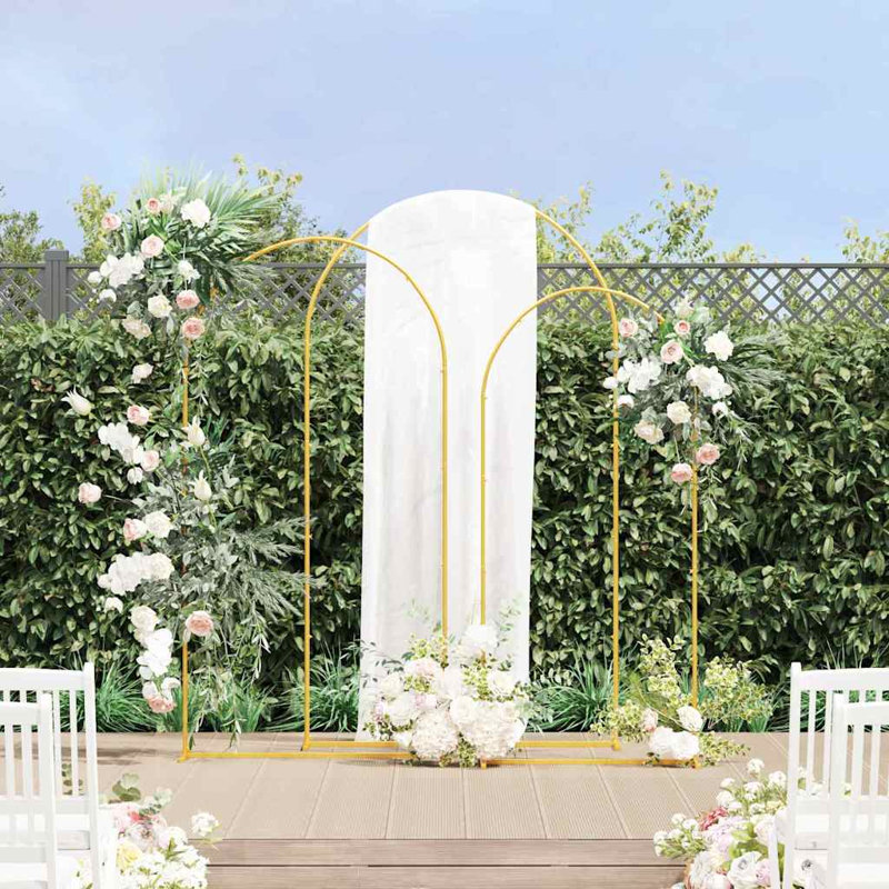 120cm W x 40cm D Steel Arbour, Gold