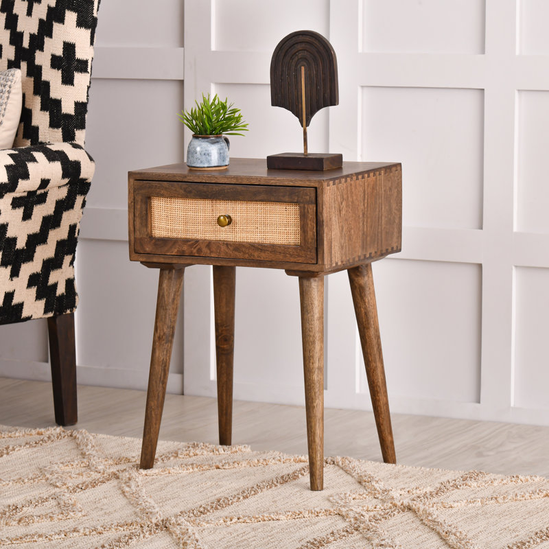 Orlanda 18'' W Solid Wood Nightstand, Dark Brown/Brown