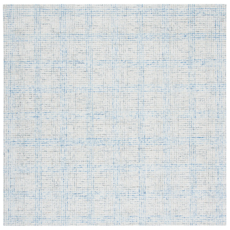 Terkel Hand Tufted Wool/Cotton Rug in Brown/Blue/Ivory, Square 6'