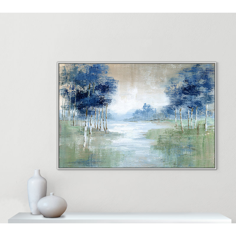 Birch River, impression sur toile encadrée par Nan, H 41,5 po x l 61,5 po x P 2 po, Blanc