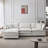 105" Modular Sectional Couch,Upholstered Soft Chenille Fabric Sofa,3 Seater With Ottoman L Shape Sofa Beige-226733670