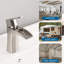Robinet de salle de bain en nickel brossé, robinet escamotable de salle de bain en cascade, robinet de salle de bain à un trou