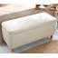 Élégant pouf avec pieds en bois de hêtre, couleur crème, 39,4 po x 17,7 po x 16,1 po | Housse 50% coton / 50% lin, 35 éponges orthopédiques, parfaite pour le décor du salon et de la chambre à coucher, design élégant et confortable-640080730