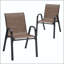 Chaise de salle à manger empilable en textilène pour l'extérieur avec pré-assemblage à 75% (ensemble de 2)