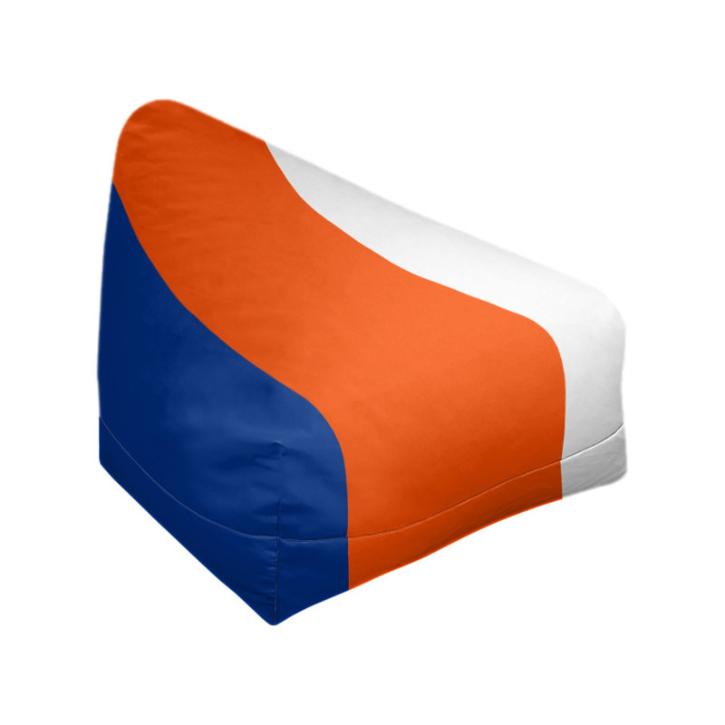 Bean Bag Cover, 42" H x 38" W x 2" D, Royal Blue/Orange/White
