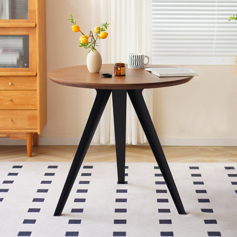 Nut-brown Round Manufactured Wood Dining table, Nut-brown, 29.53"H x 39.37"L x 39.37"W