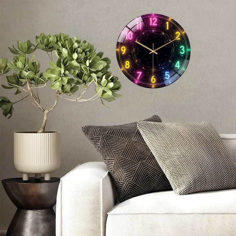 Horloge numérique DEL avec affichage coloré et art d'alarme