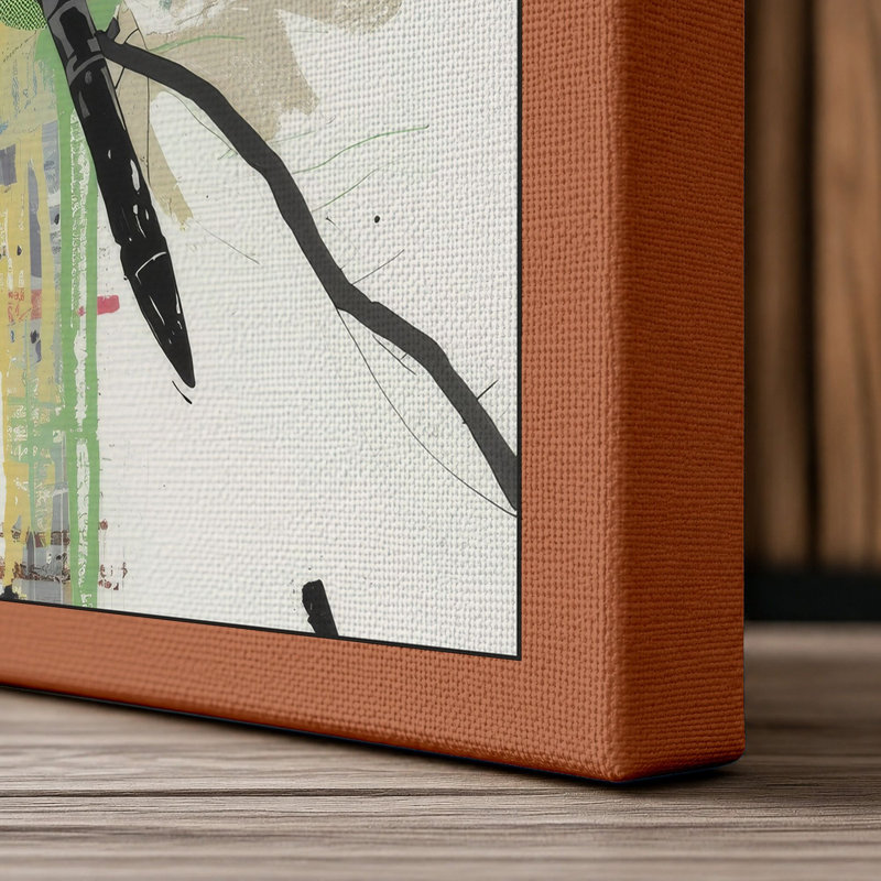 Dragonfly on Maps Eclectic - Wrapped Canvas, 36x24 - 91.4 x 61.0 cm, Terracotta Border
