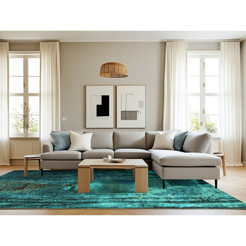 Wenyu Performance Abstract Indoor Rug, Rectangle 8' x 12'