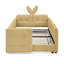 Lit plateforme tapissier simple avec tête de lit mignonne en forme d'oreille de lapin, avec barrière de sécurité et poche, tissu bouclé