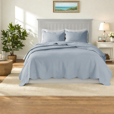 Reversible King Cal King Bedding Sets, Microfiber Farmhouse Quilt For Home