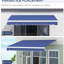 Auvent de balcon 13 'x 8' - Bleu foncé. Et eau. Manivelle manuelle. Cadre en aluminium. Terrasse, utilisation dans la cour. Ajustement multi-surfaces. Protection solaire réglable. Réduit la chaleur. Choix d'installation polyvalents.
