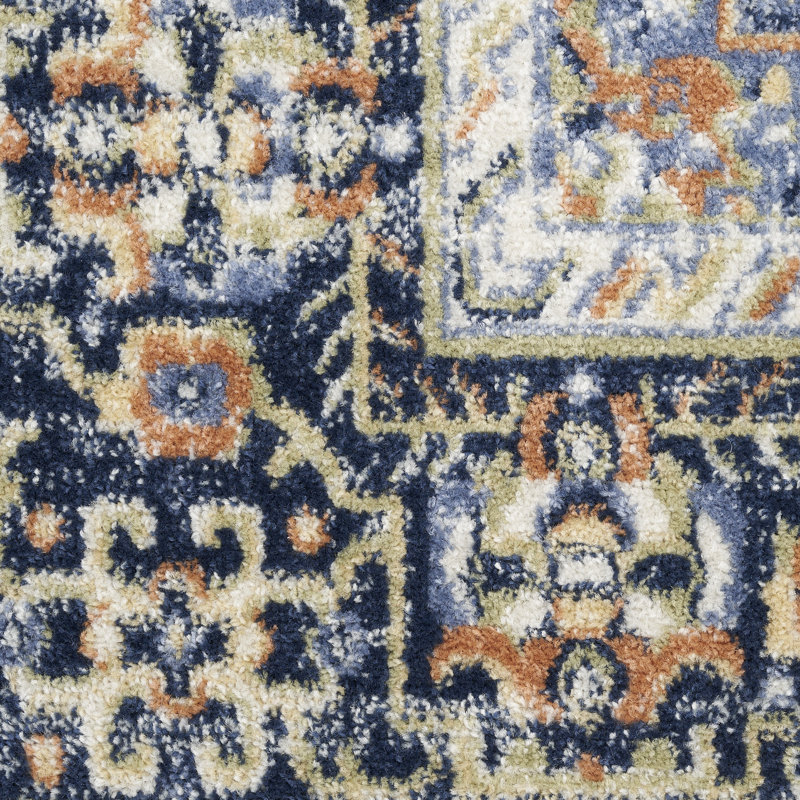 Nourison Essentials Persian Navy Indoor/Outdoor Area Rug, Runner 2'2" x 14'