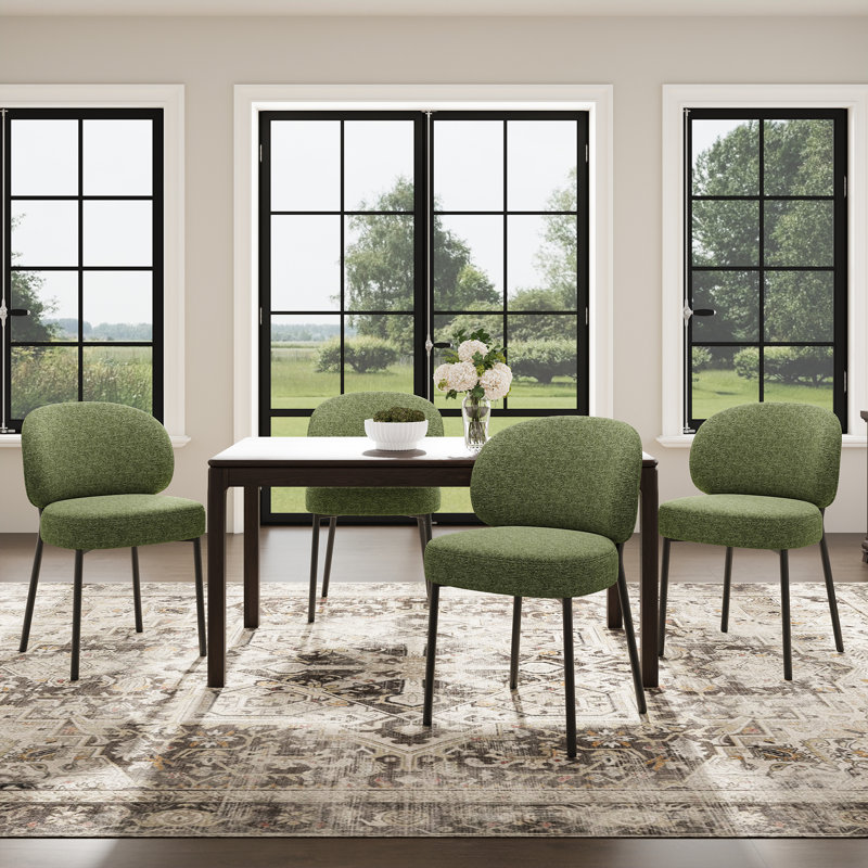 Chaise rembourrée avec assise rembourrée épaisse, Vert