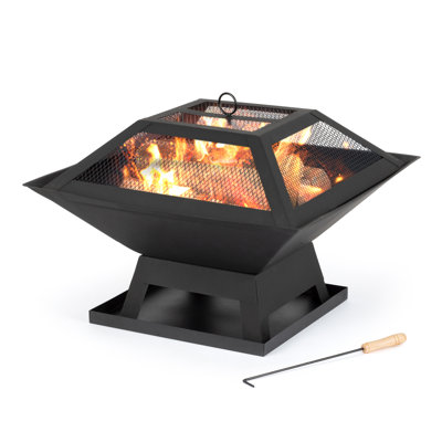 Bumstead Square Cast Iron Smokeless Fire Pit with Lid
