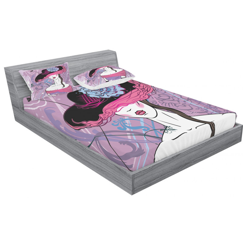 Microfiber Sheet Set, Queen Sheet Set + Fitted Sheet + 2 Pillowcases
