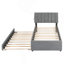 Lit plateforme tapissier simple avec lit gigogne Teddy-169445620
