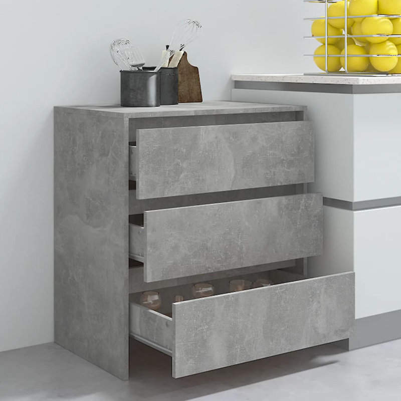 Ghianna 70cm Sideboard, Concrete Grey