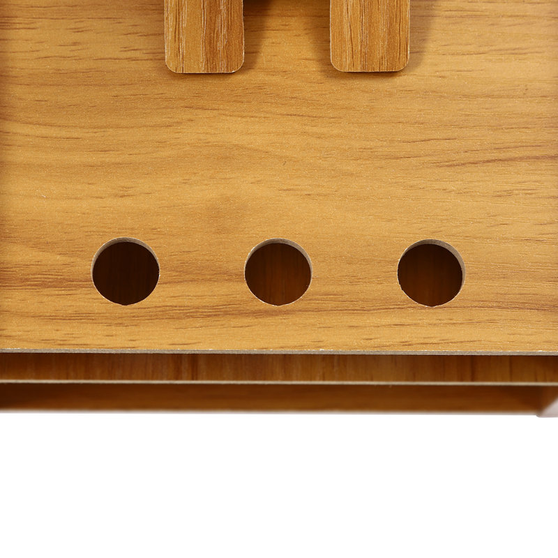 Solid Wood Desk Organizer Set Computer Monitor Stand with Lockable Drawer