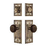 Nostalgic Warehouse Craftsman Entry Set with Brown Porcelain Knob