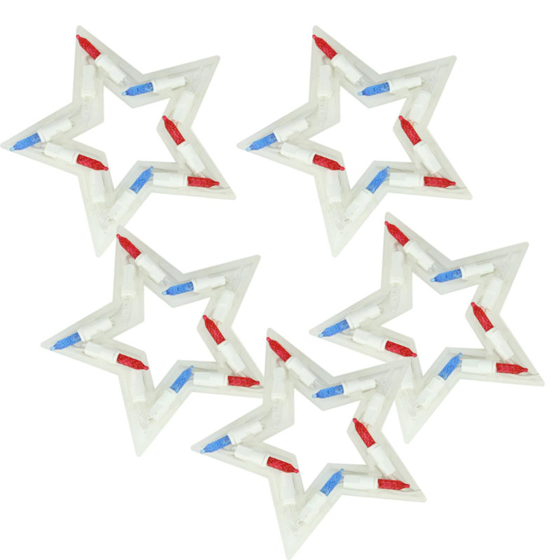 Patriotic Star - Jeu de lumières du 4 juillet - fil blanc 5,25 pi