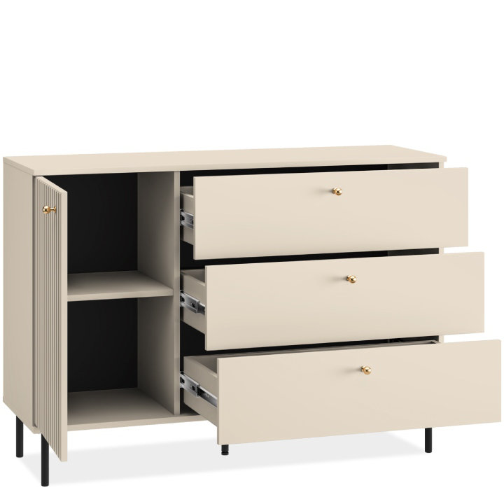 DROMA 120 cm W Chest of 3 Drawers