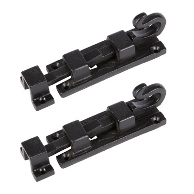 Hammer & Tongs - Straight Shepherd's Crook Surface Bolt - W110mm - Black