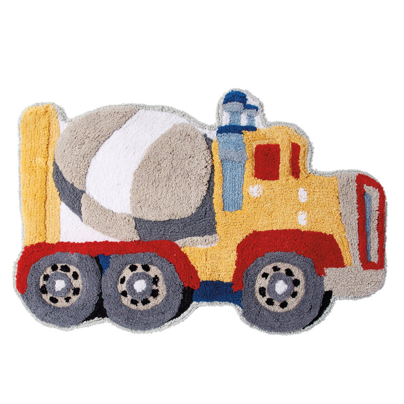Trains And Trucks Cotton Bath Rug