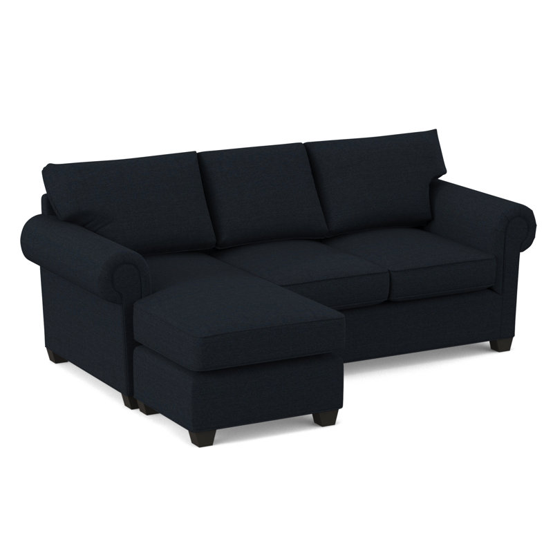 Charlotte 86" Wide Reversible Sleeper Sofa & Chaise with Ottoman, Hybrid, Antic Navy