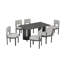 Table de salle à manger en bois pour 6 personnes avec chaises rembourrées, table rectangulaire de 60 pouces avec pieds découpés pour une utilisation polyvalente-129386266-129386269-129386270