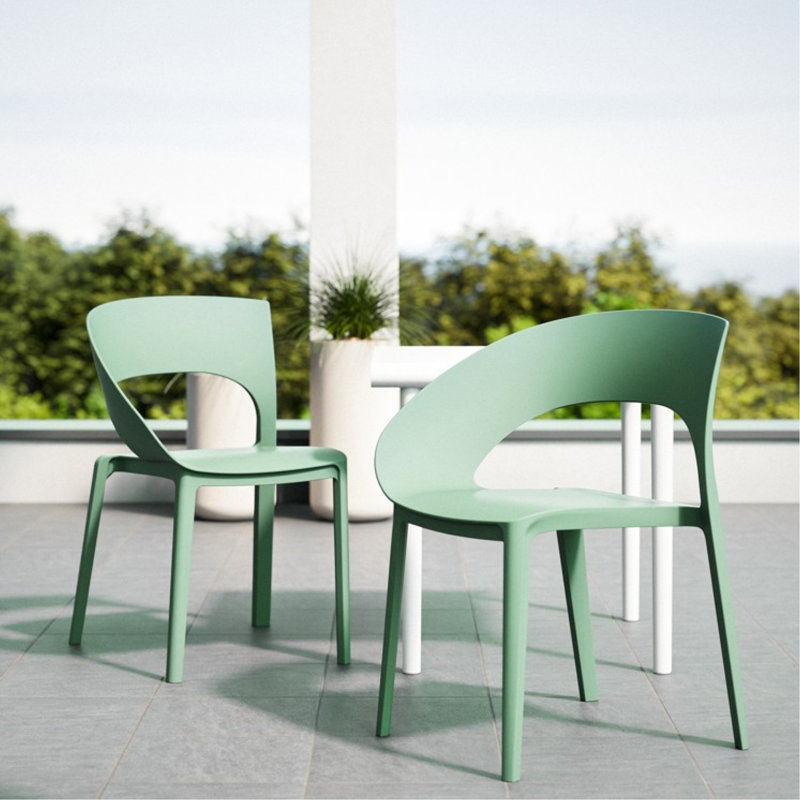 Chaise à accoudoirs en polypropylène Haze Green