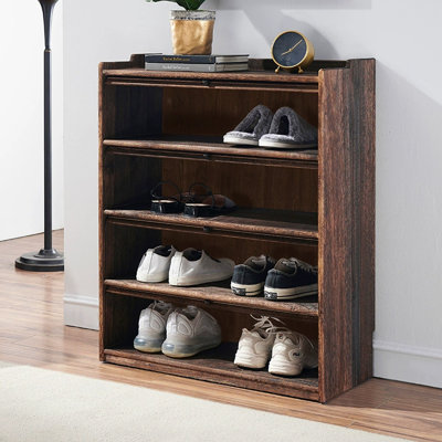 Nut-Brown Solid wood Shoe Storage