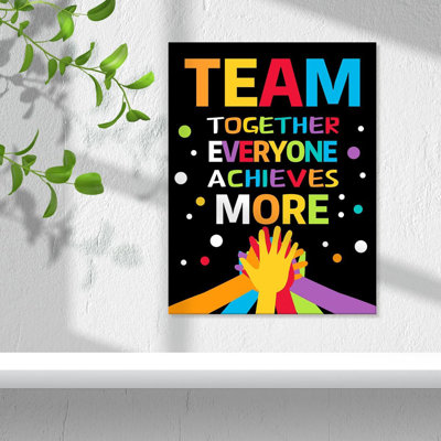 Inspirational Better Together Classroom Wall Decor,Team Together Everyone Achieves More Canvas Poster Print For Classrroom School Nursery Decor