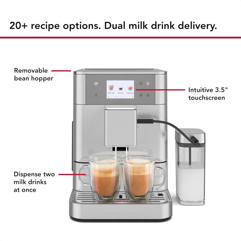 Fully Automatic Espresso Machine in Cast Iron Black, Stainless Steel
