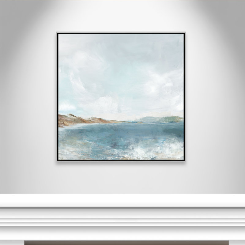 Echoes in Blue Print by PI Studio, 37.5" H x 37.5" W, Silver Floater