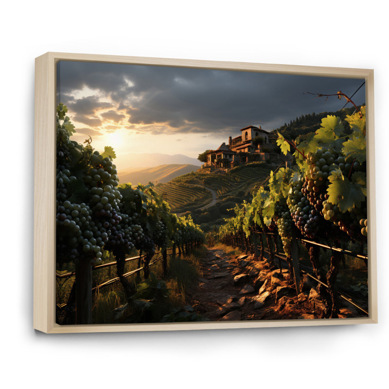 Vineyard Misty Meadows Cellars II, H 24 po x l 32 po x P 1 po, Cadre naturel flottant